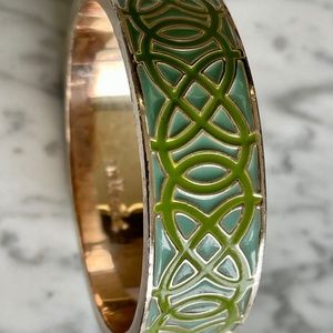 Vintage Stella & Dot Hinged Enamel and Silver Bracelet